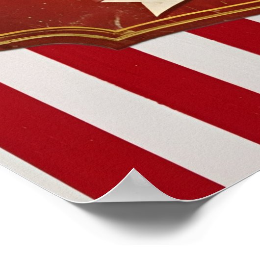 カスタムヴィンテージサーカスのサインストライプの – ファミリ名 ポスター (角)