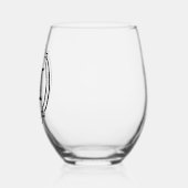 カスタムヴィンテージシクラシックックブラックモノグラム ステムなしワイングラス (左)