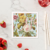 カスタムヴィンテージスタイリッシュピンクのバラの花 スタンダードカクテルナプキン (インサイチュ)