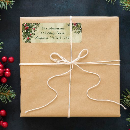 カスタムヴィンテージスタイルホリーオン金ゴールド背景 ラベル