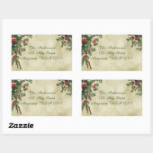 カスタムヴィンテージスタイルホリーオン金ゴールド背景 長方形シール (シート)