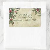 カスタムヴィンテージスタイルホリーオン金ゴールド背景 長方形シール (バッグ)