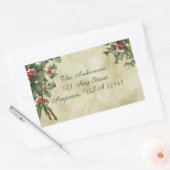 カスタムヴィンテージスタイルホリーオン金ゴールド背景 長方形シール (封筒)