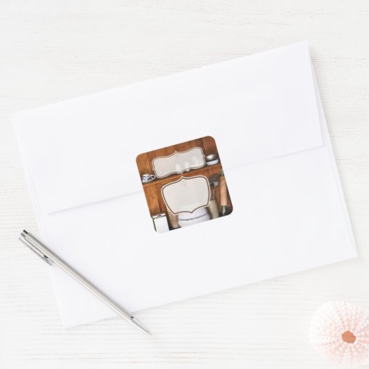 カスタムヴィンテージストア/ベイクショップステッカー スクエアシール (封筒)