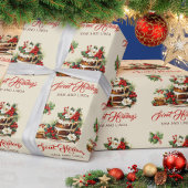 カスタムヴィンテージタイポグラフィ離れベリークリスマス ラッピングペーパー