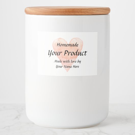 カスタムヴィンテージハート缶詰テンプレートメイスンジャー フードラベル (正面)