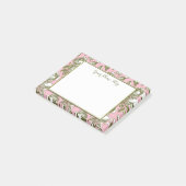 カスタムヴィンテージバラオンライトピンクフローラスティック ポストイット (アングル)