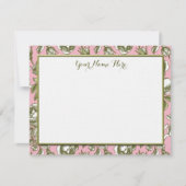 カスタムヴィンテージバラオンライトピンクフローラ ノートカード (正面)