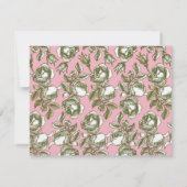 カスタムヴィンテージバラオンライトピンクフローラ ノートカード (裏面)