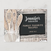 カスタムヴィンテージパーソナライズされたレシピ インビテーションポストカード (裏面)