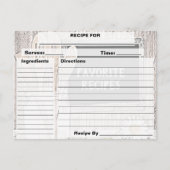 カスタムヴィンテージパーソナライズされたレシピ インビテーションポストカード (正面)