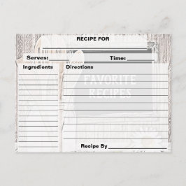 カスタムヴィンテージパーソナライズされたレシピ インビテーションポストカード