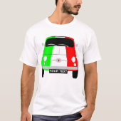 カスタムヴィンテージパーソナライズクラシックイタリアFiat 500 Tシャツ (正面)