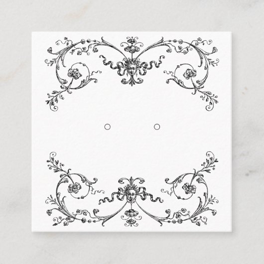 カスタムヴィンテージビクトリアンイヤリングディスプレイカード 予約カード (正面)