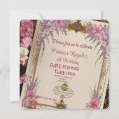 カスタムヴィンテージビクトリアンプリンセス第6誕生日I 招待状 (裏面)