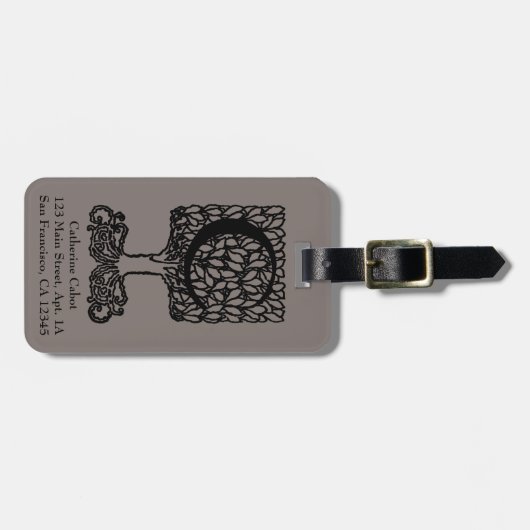 カスタムヴィンテージビクトリアンモノグラム文字C ラゲッジタグ (正面横)