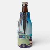 カスタムヴィンテージビーチキャンパーバスとヤシの木： ボトルクーラー (ボトル裏面)