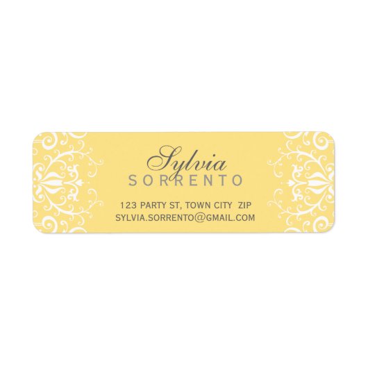 カスタムヴィンテージフエレガントリグレ淡い色のダマスク ラベル (正面)
