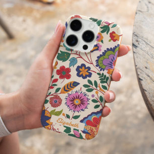 カスタムヴィンテージフラワーカラフルガーデンロマンチック iPhone 16 PROケース
