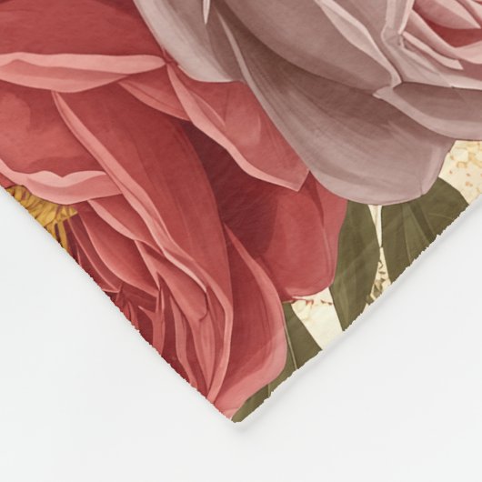 カスタムヴィンテージフローラパーソナライズされた フリースブランケット (角)