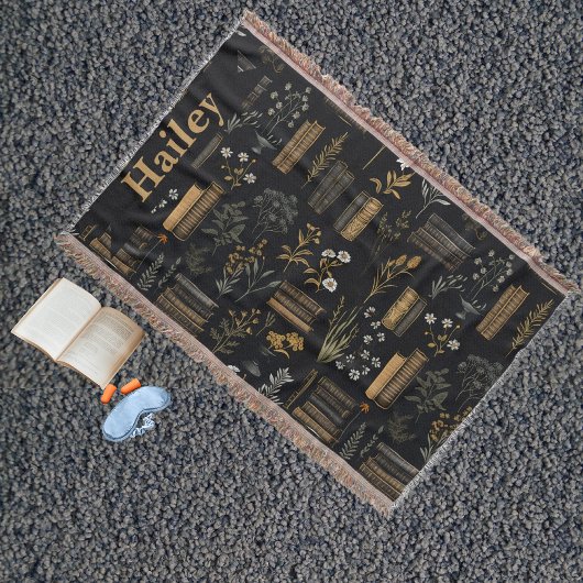 カスタムヴィンテージブックラバー| 暗いアカデミズムの贈り物 スローブランケット