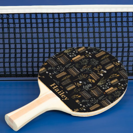 カスタムヴィンテージブックラバー| 暗いアカデミズムの贈り物 卓球ラケット (インサイチュ)