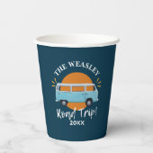 カスタムヴィンテージブルーキャンパーカーファミリーロードトリップ 紙コップ (裏面)
