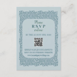 カスタムヴィンテージブルーレースQRコードエンクロージャカード エンクロージャーカード