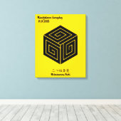 カスタムヴィンテージミニマル日本の家紋 キャンバスプリント (インサイチュ (ウッドフロア))