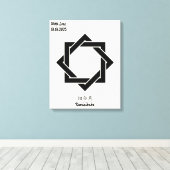 カスタムヴィンテージミニマル日本の家紋 キャンバスプリント (インサイチュ (ウッドフロア))