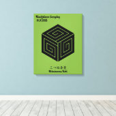 カスタムヴィンテージミニマル日本の家紋 キャンバスプリント (インサイチュ (ウッドフロア))