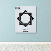 カスタムヴィンテージミニマル日本の家紋 キャンバスプリント (インサイチュ (ウッドフロア))