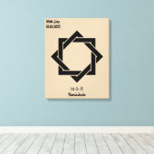 カスタムヴィンテージミニマル日本の家紋 キャンバスプリント (インサイチュ (ウッドフロア))