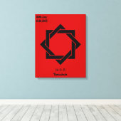 カスタムヴィンテージミニマル日本の家紋 キャンバスプリント (インサイチュ (ウッドフロア))