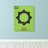 カスタムヴィンテージミニマル日本の家紋 キャンバスプリント (インサイチュ (ウッドフロア))