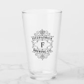 カスタムヴィンテージモノグラムのクラシックホームバービール タンブラーグラス (正面)