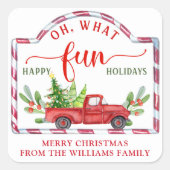 カスタムヴィンテージレッドトラック スクエアシール (正面)