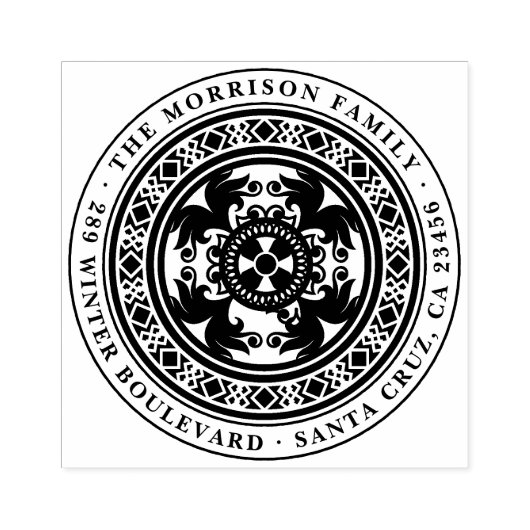 カスタムヴィンテージロゴファミリ名と差出人住所 ラバースタンプ (インプリント)