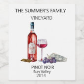 カスタムヴィンテージワインモダンブドウ ワインラベル (シングルラベル)