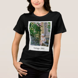 カスタムヴィンテージ写真と年のノスタルジックな誕生日 トライブレンドTシャツ