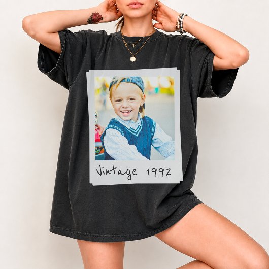 カスタムヴィンテージ写真と年 誕生日 90年代スタイル Tシャツ