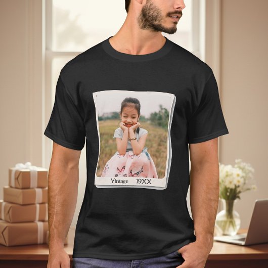 カスタムヴィンテージ写真と誕生年Tシャツ Tシャツ