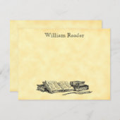 カスタムヴィンテージ図書の書図書館 ノートカード (正面/裏面)