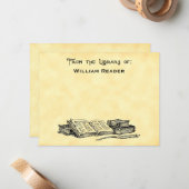 カスタムヴィンテージ図書の書図書館 ノートカード (正面/裏面インサイチュ)