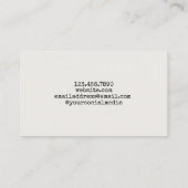 カスタムヴィンテージ型フォント 名刺 (裏面)