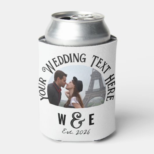 カスタムヴィンテージ文字クーラーボックス結婚式の引き出物 缶クーラー (缶正面)
