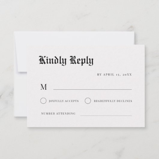 カスタムヴィンテージ新聞スタイル結婚ズ 出欠カード (正面)