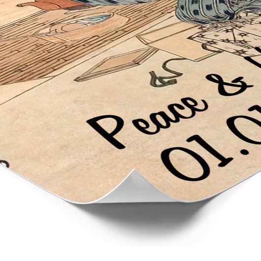 カスタムヴィンテージ日本の茶道芸術2 ポスター (角)