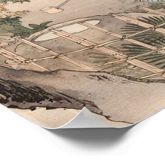 カスタムヴィンテージ日本の茶道芸術4 ポスター (角)