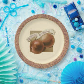 カスタムヴィンテージ桃エレガントレトロレシピ ペーパープレート (パーティー)